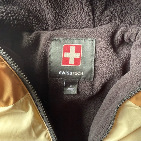 Swiss Tech Kids Colorblock Jacket - Tan, Cream, and Orange - Picture 5 of 7